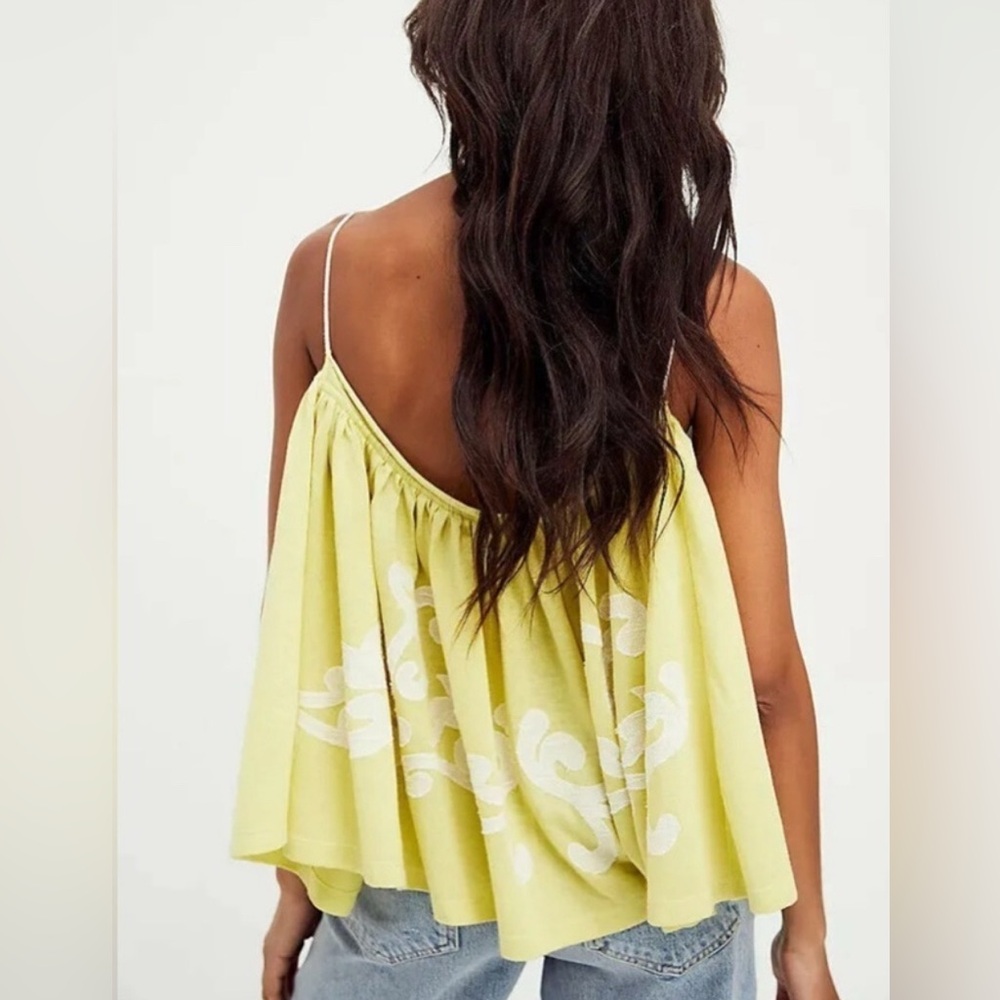 Free People Yellow Ruffled Sleeveless Blouse’s